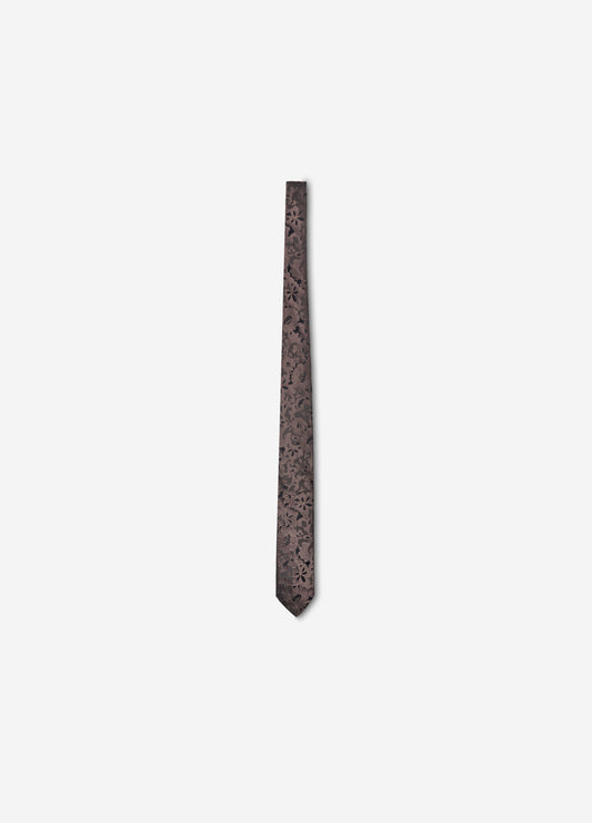Botanique Jacquard Silk Tie Dark Chocolate