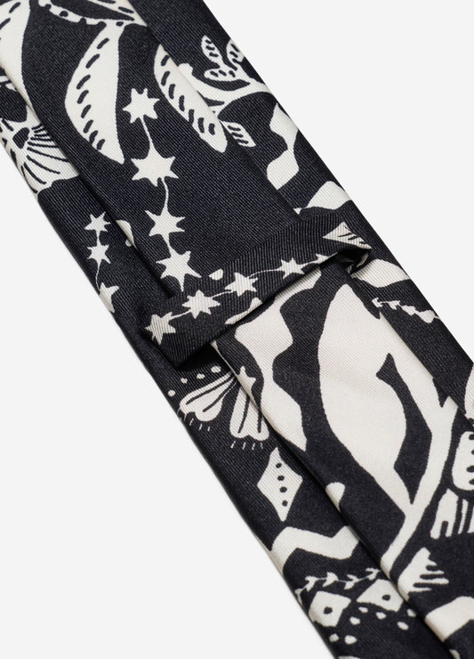 Shadow Tapestry Silk Tie Black Combo