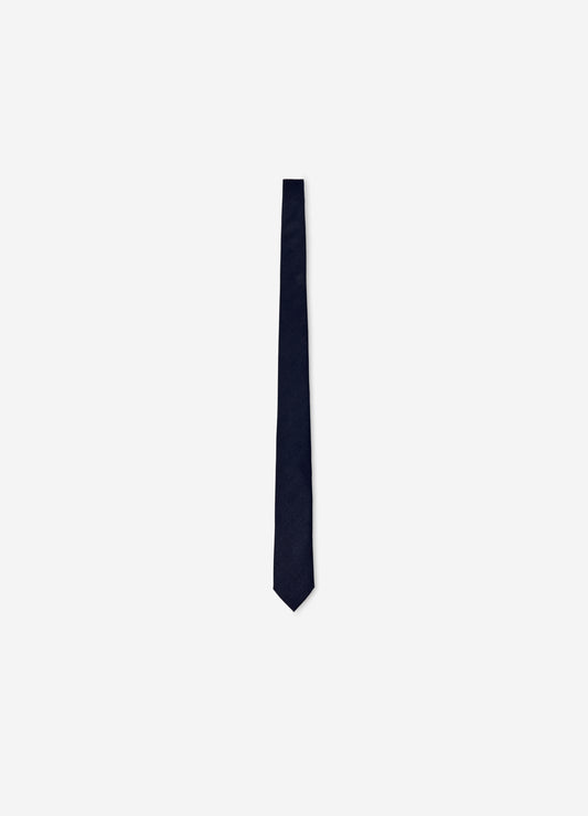 Textured Twill Wool Tie Navy