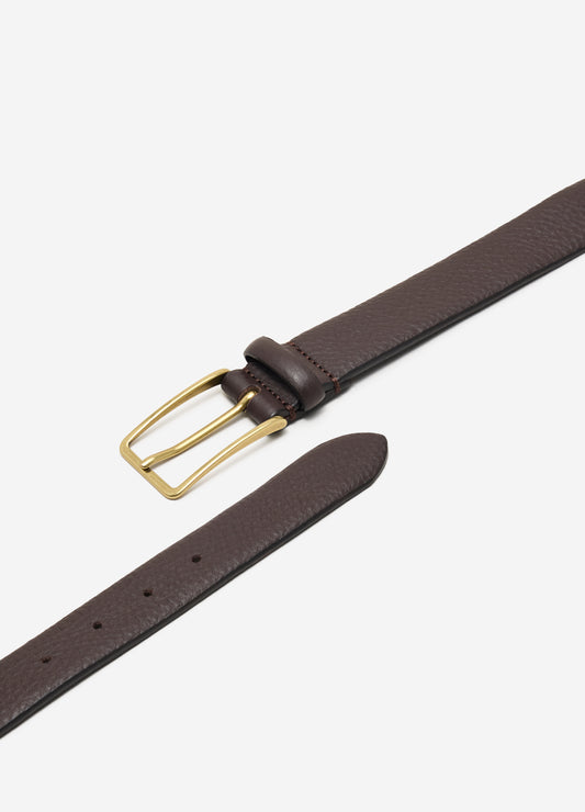 Soft Grain Leather Belt Tan Dark