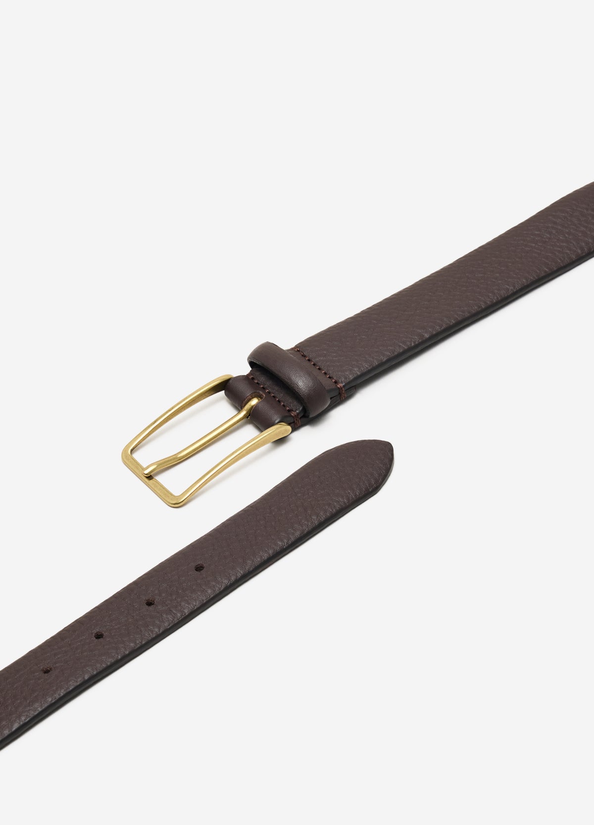 Soft Grain Leather Belt Tan Dark