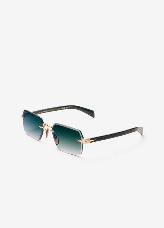 David Beckham Rectangle Geometric Sunglasses Green Combo