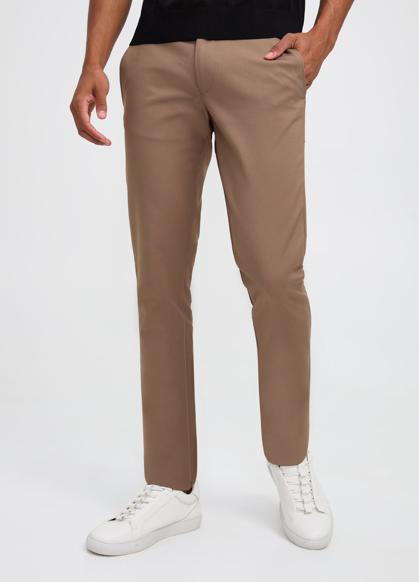 Tech Cotton Stretch Slim Pant Taupe