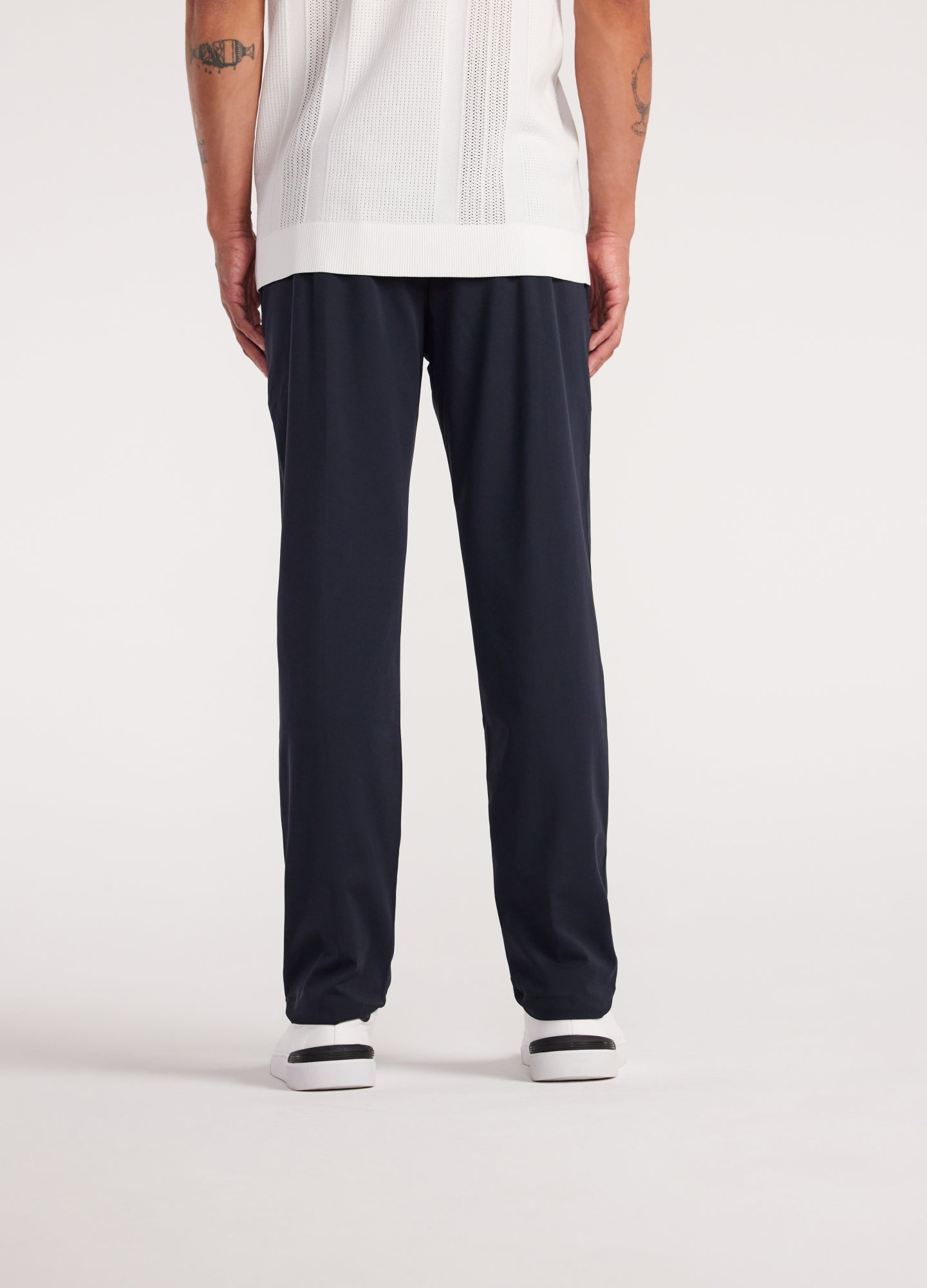 Pintucked Drawstring Pants Navy