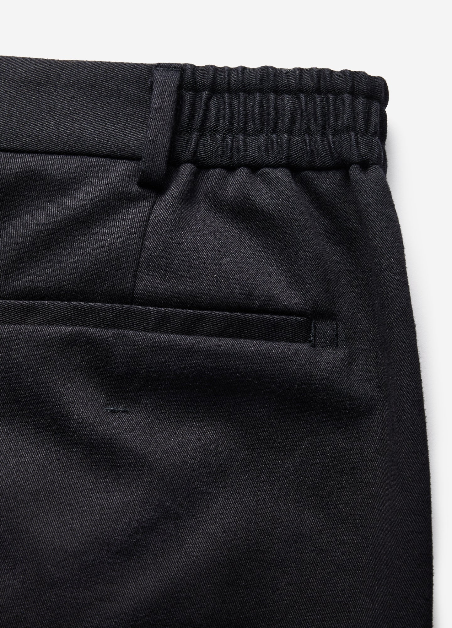 Relaxed Pleated Cotton Pants Black