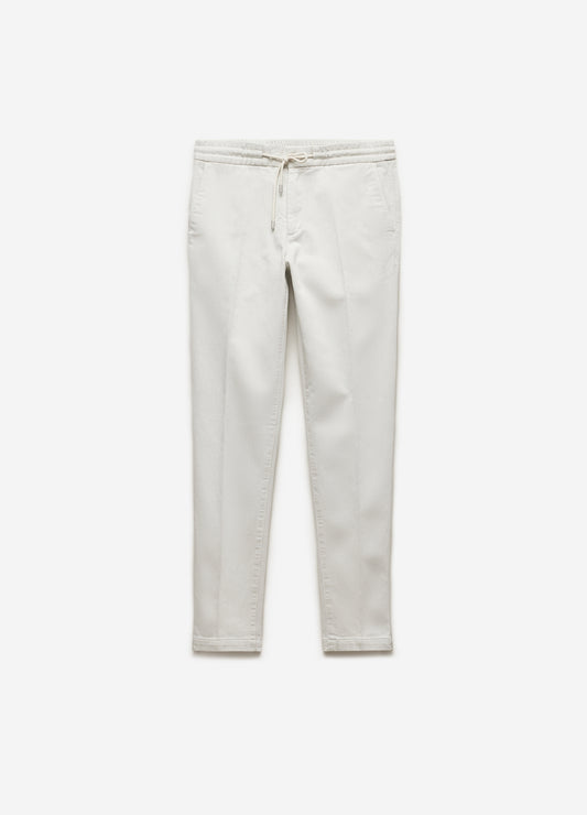 Dobby Denim Drawstring Pants Almond