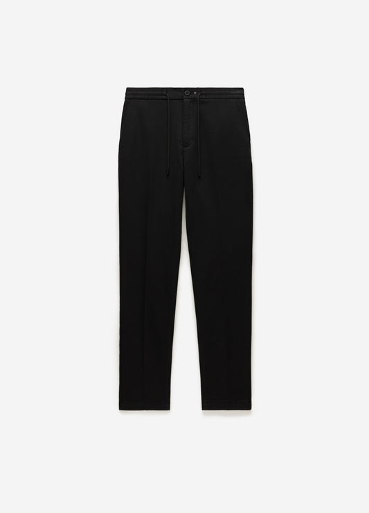 Dobby Denim Drawstring Pants Black