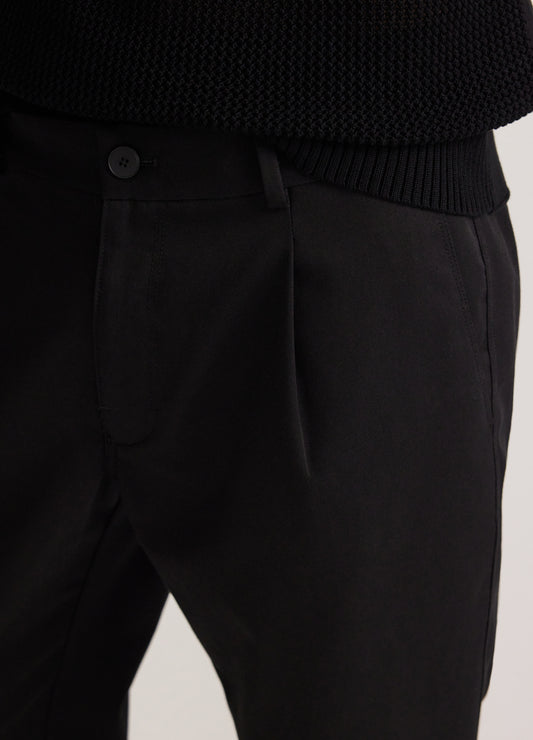 Soft Twill Elastic Waist Pants Black