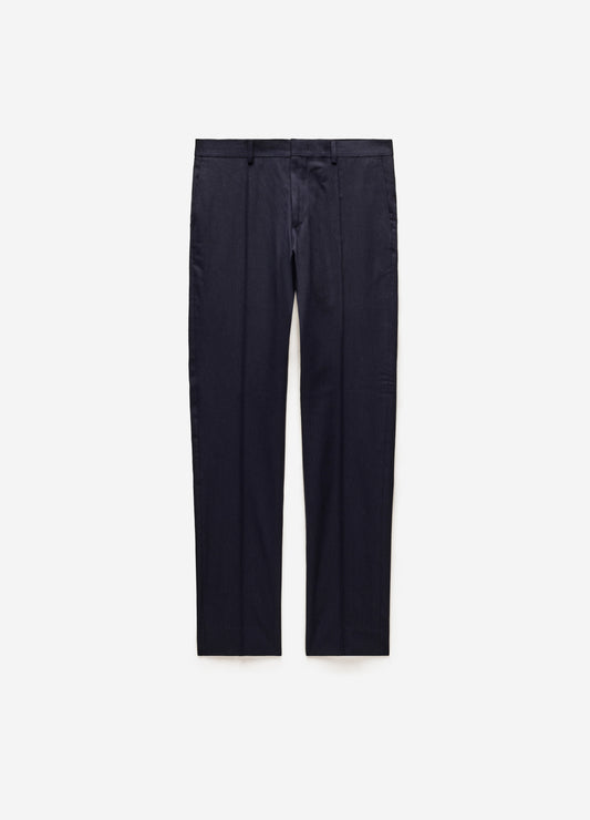 Seam Linen Cotton Crepe Pants Navy