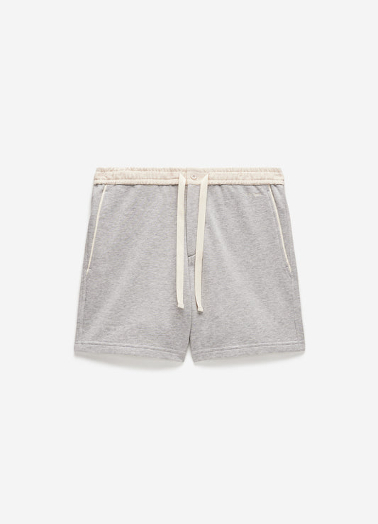 Woven Waistband Knit Shorts Grey Marle