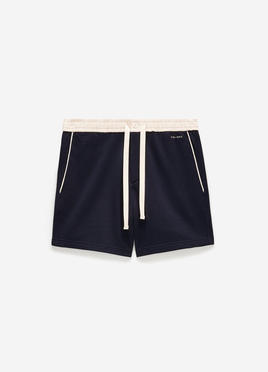 Woven Waistband Knit Shorts Navy