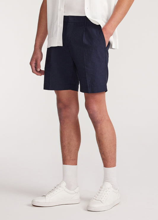 Soft Seersucker Shorts Navy