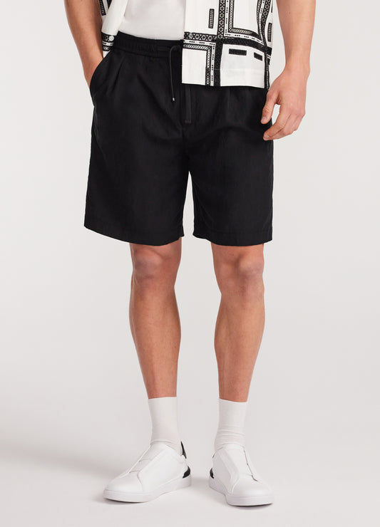 Relaxed Drawstring Shorts Black