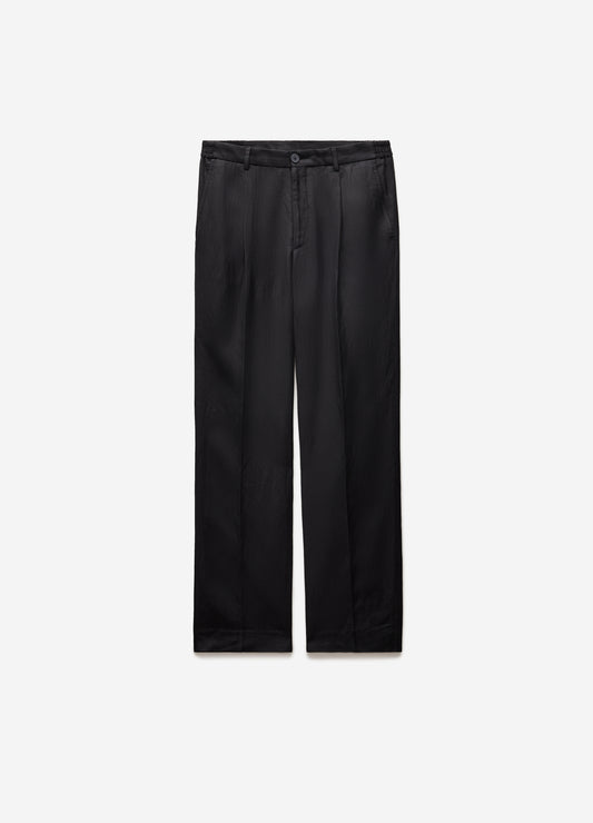 Relaxed Pleated Soft Pants Black