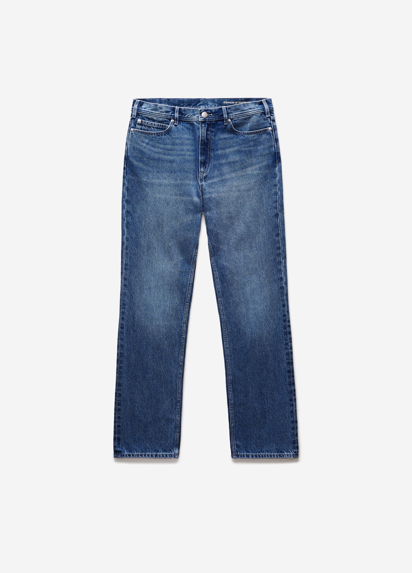 Straight Fit Mid Wash Jeans Indigo