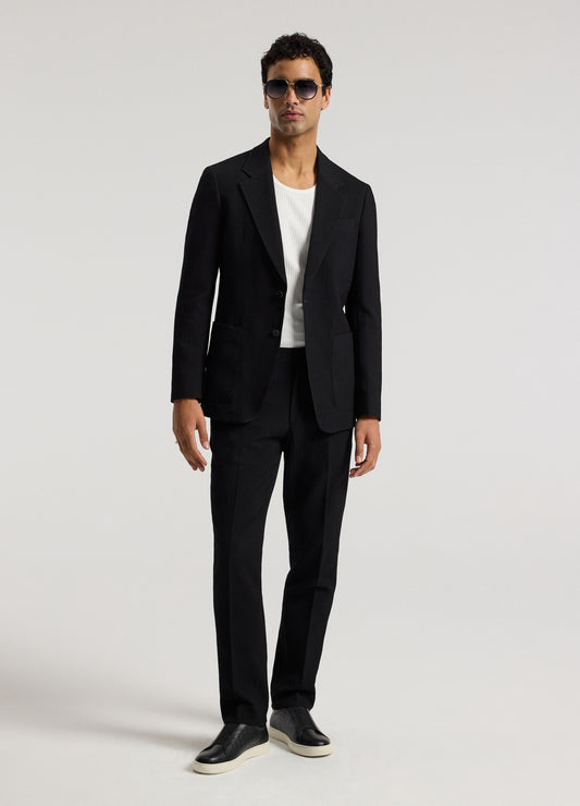 Herringbone Jacquard Pants Black