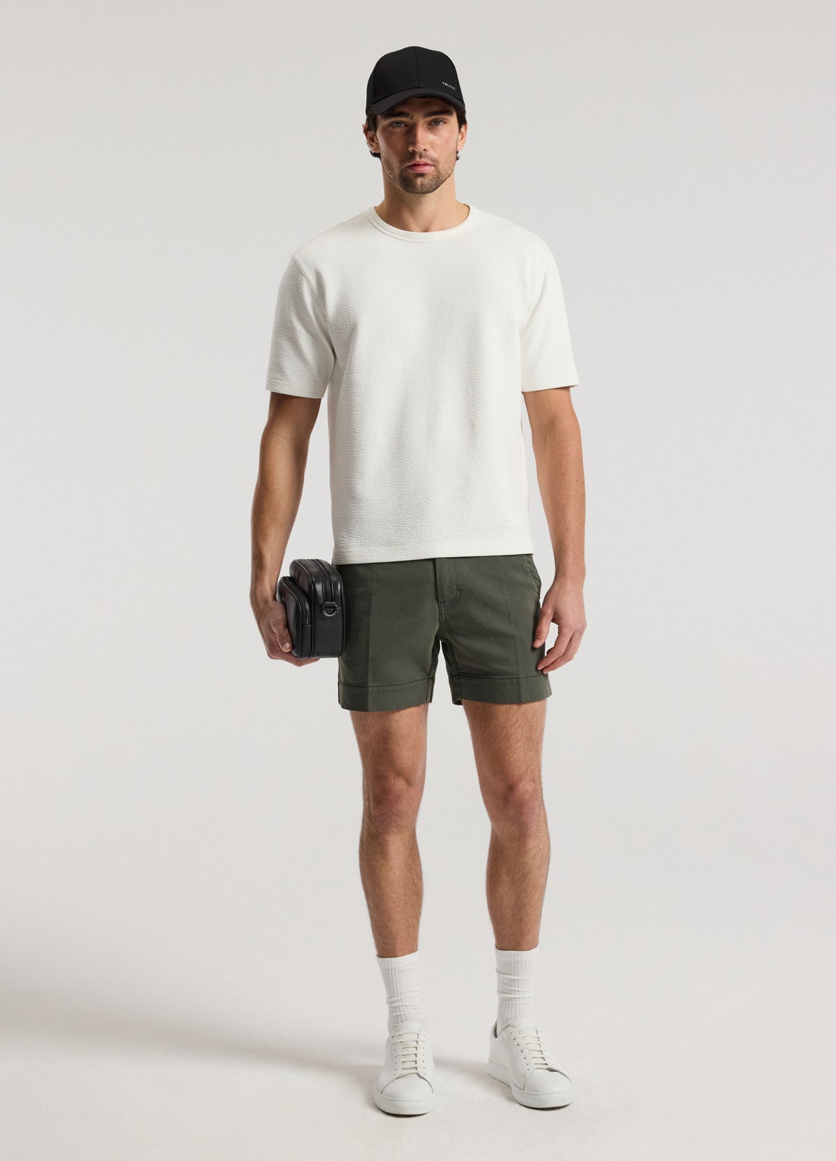 Dobby Denim Shorts Khaki