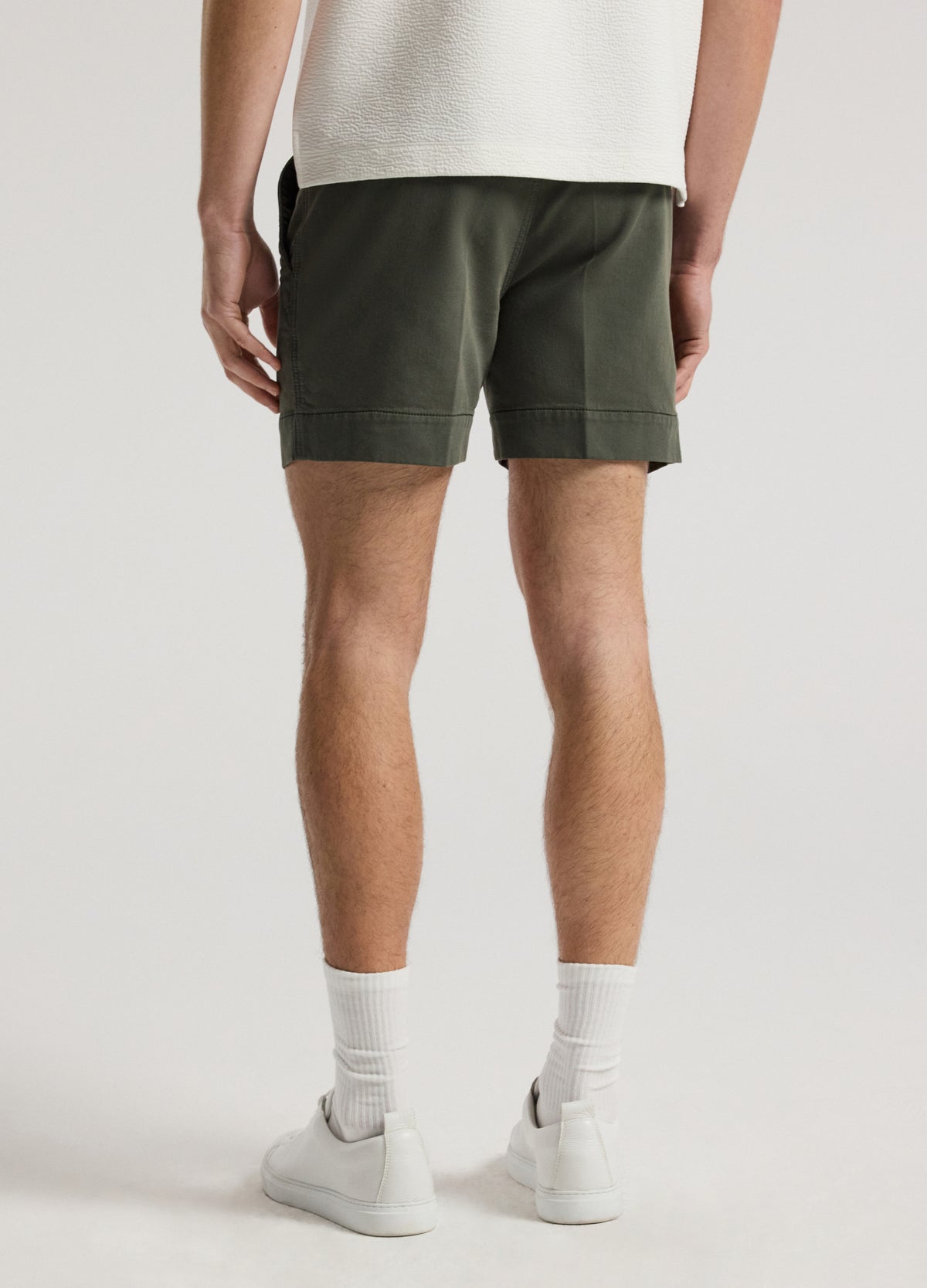 Dobby Denim Shorts Khaki