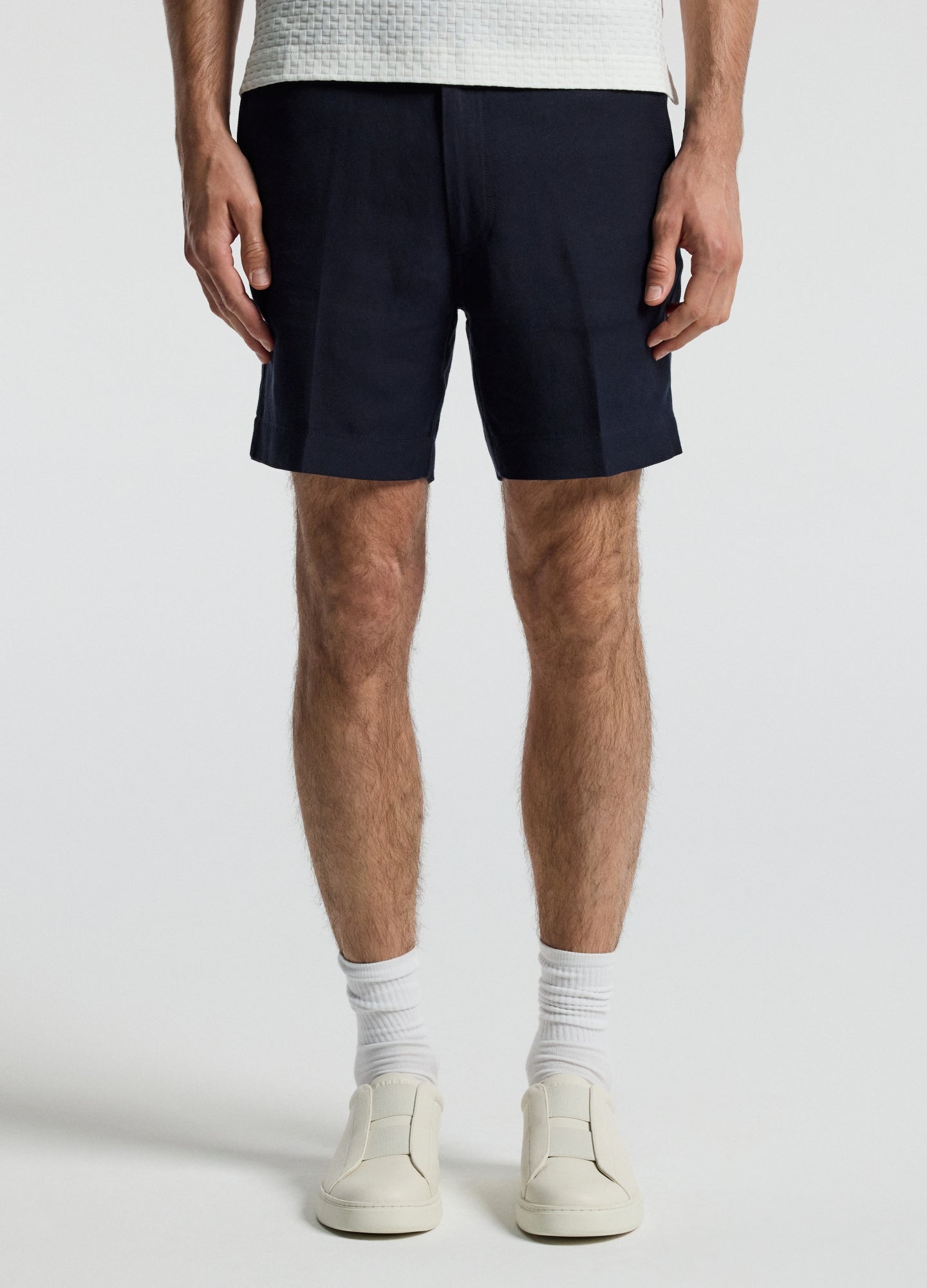 Linen Blend Shorts Navy