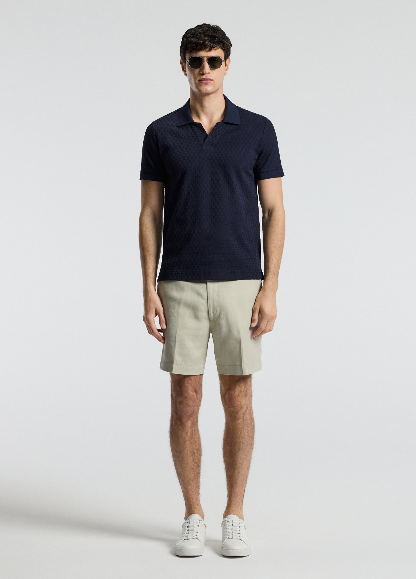 Linen Blend Shorts Stone