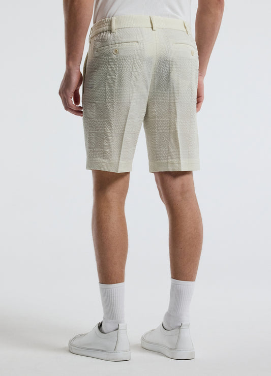 Seersucker Check Shorts Stone