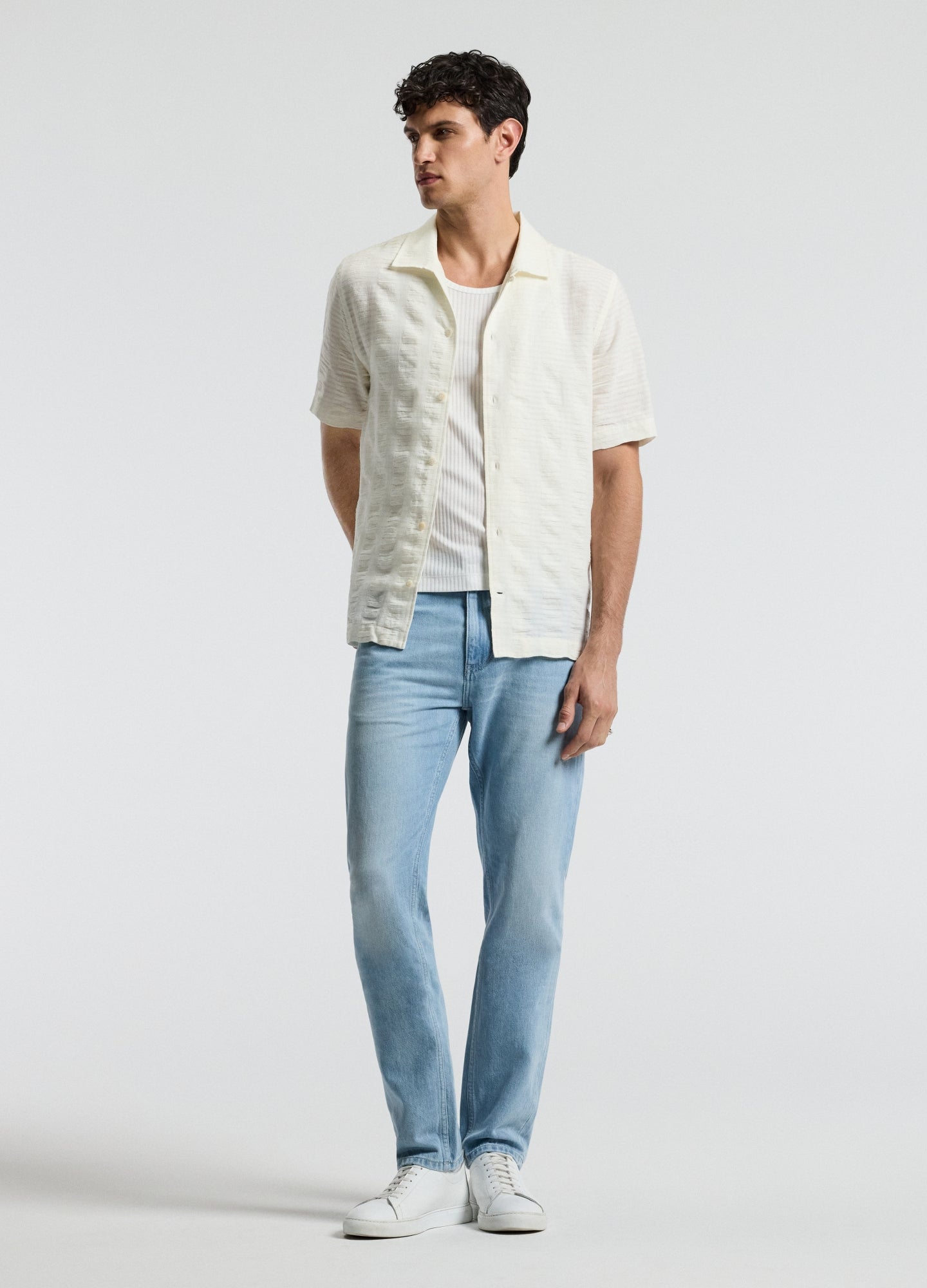 Slim Bleached Jeans Blue