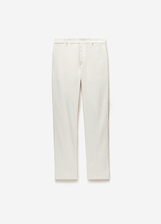 Washed Stretch Linen Pants Ivory