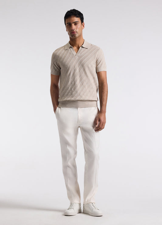 Washed Stretch Linen Pants Ivory