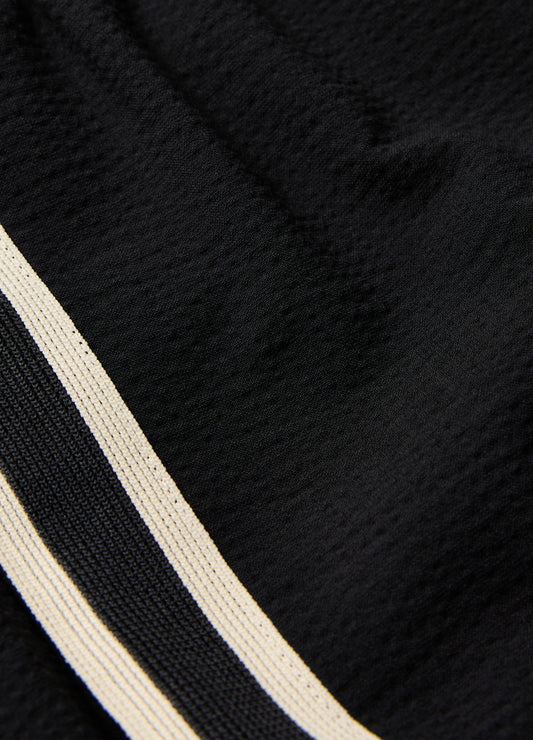 Stripe Trim Textured Shorts Black