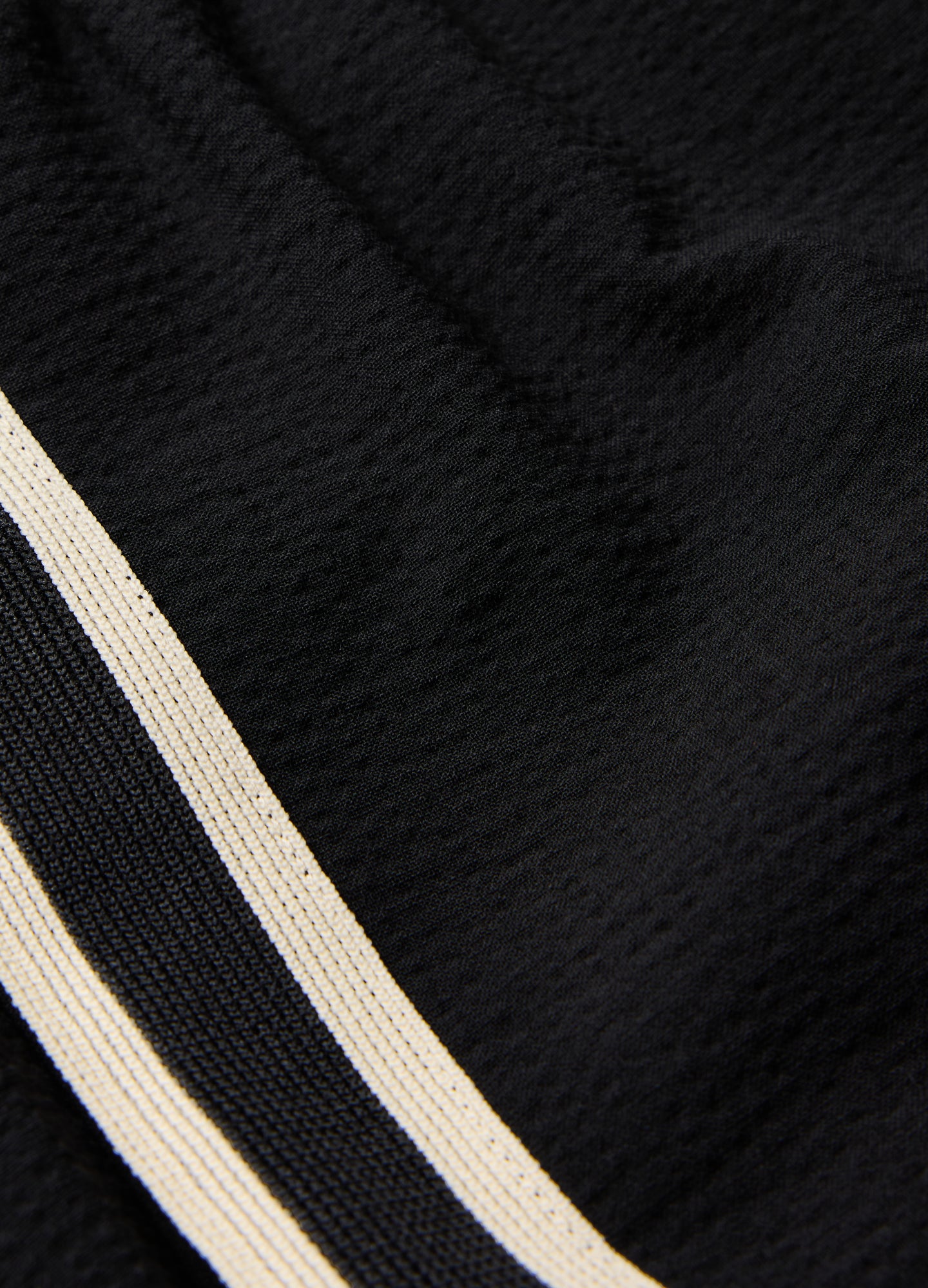 Stripe Trim Textured Shorts Black