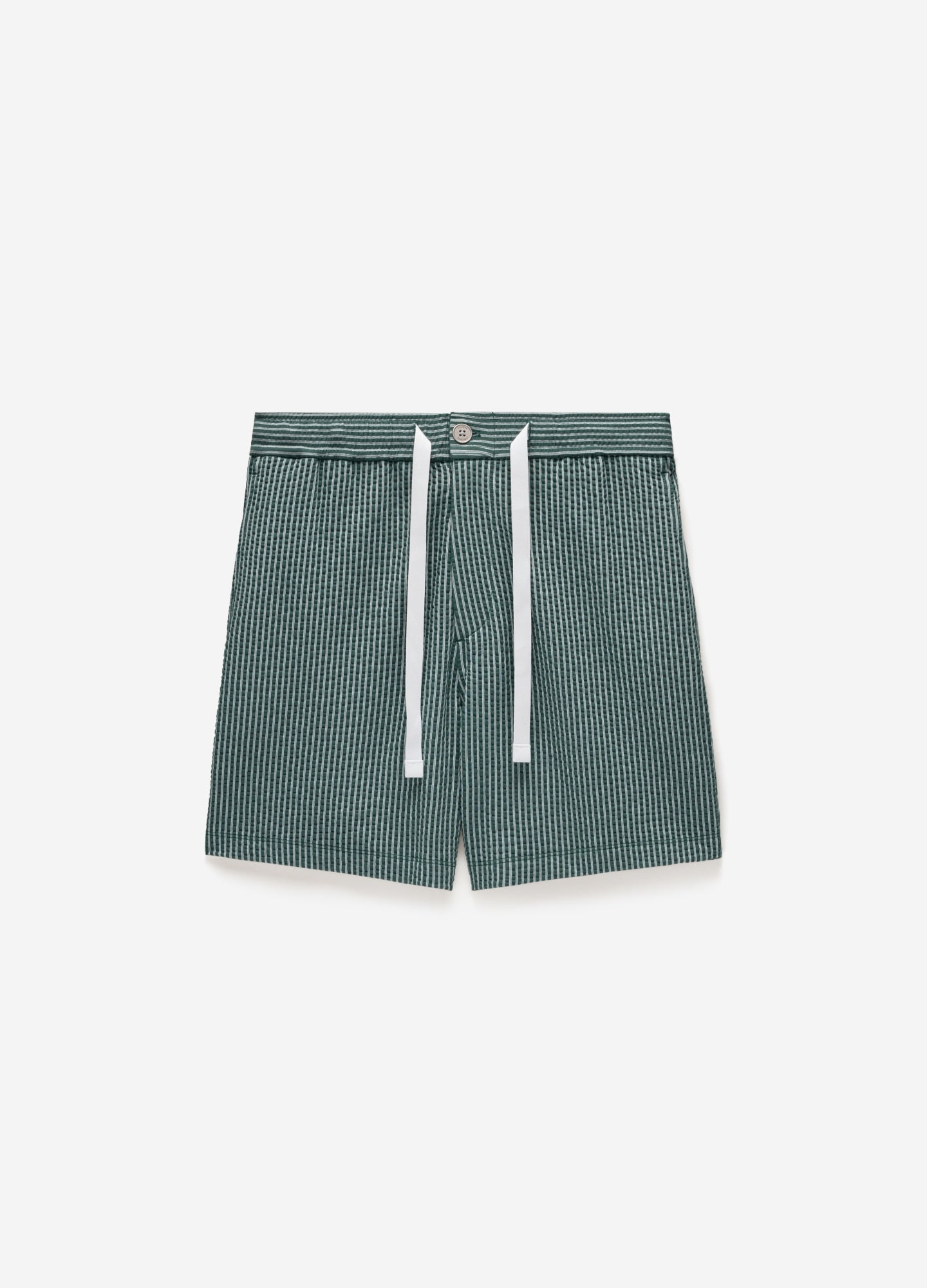 Striped Seersucker Knit Shorts Sea Green