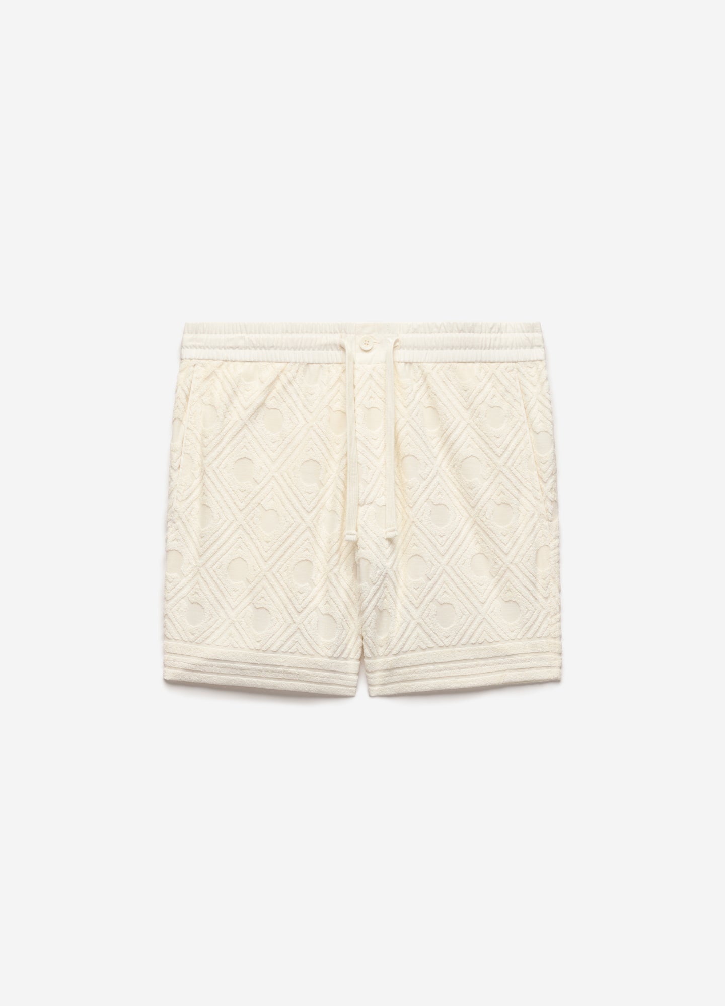 Plush Terry Logo Shorts Ivory