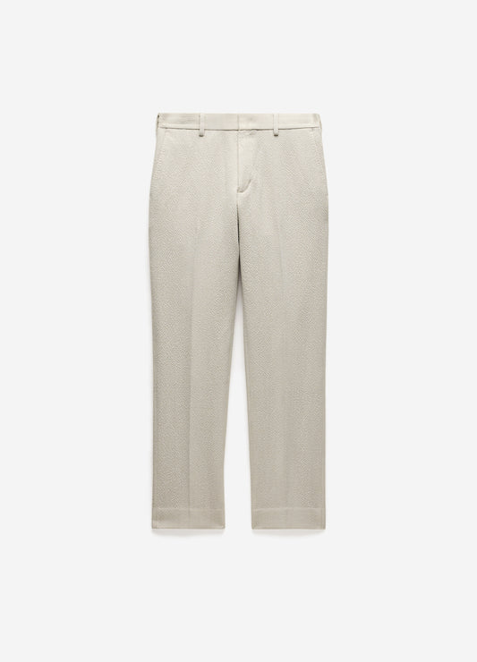 Slim Textured Wool Pants Neutral