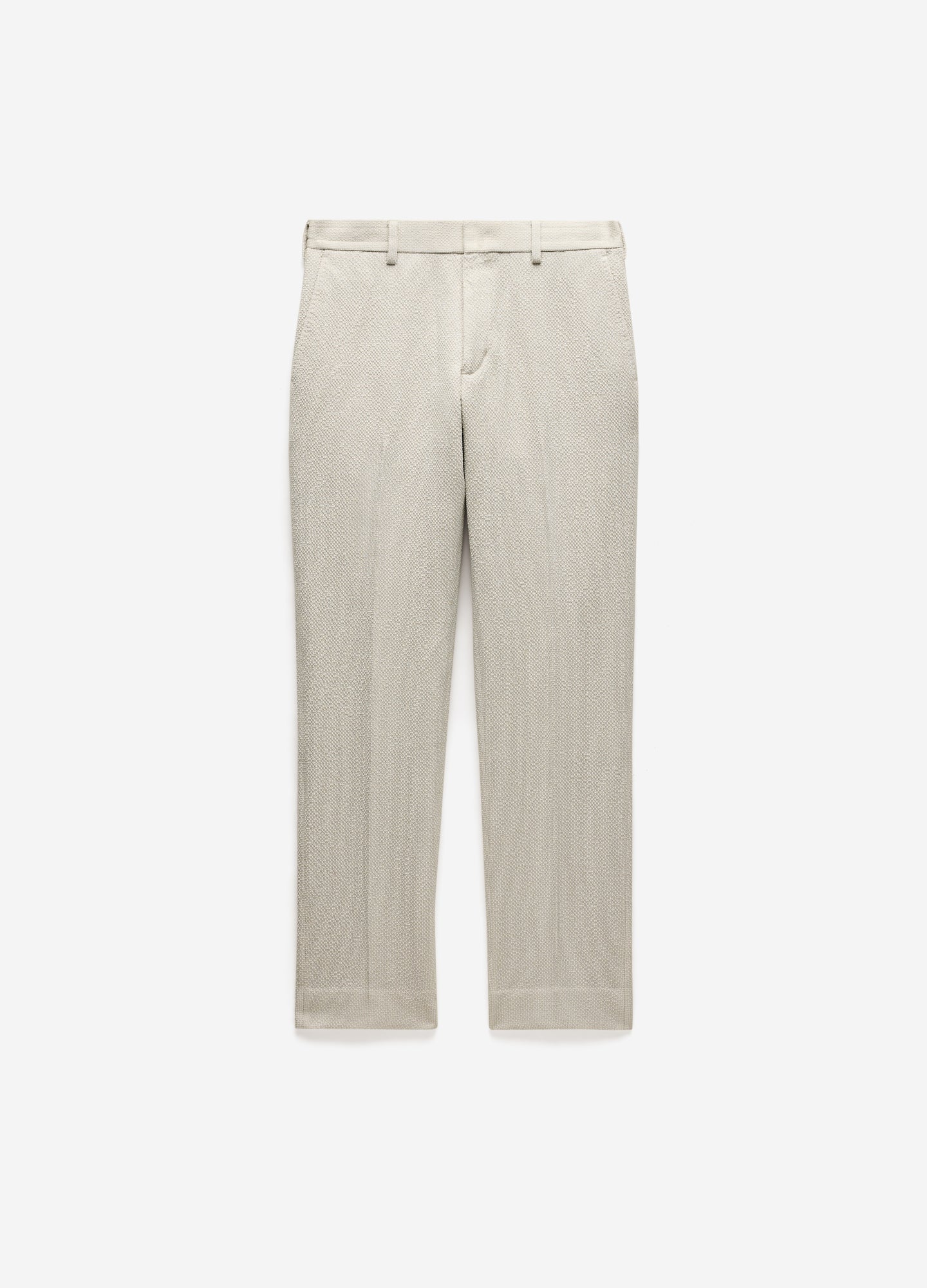 Slim Textured Wool Pants Neutral
