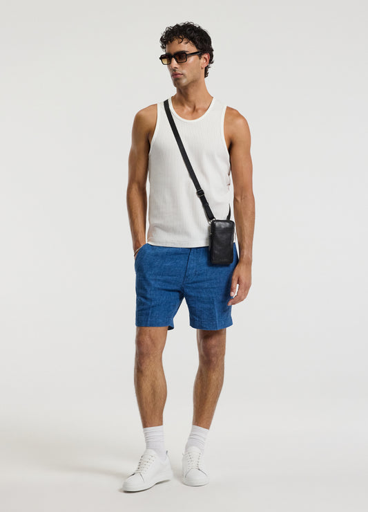 Washed Linen Shorts Indigo
