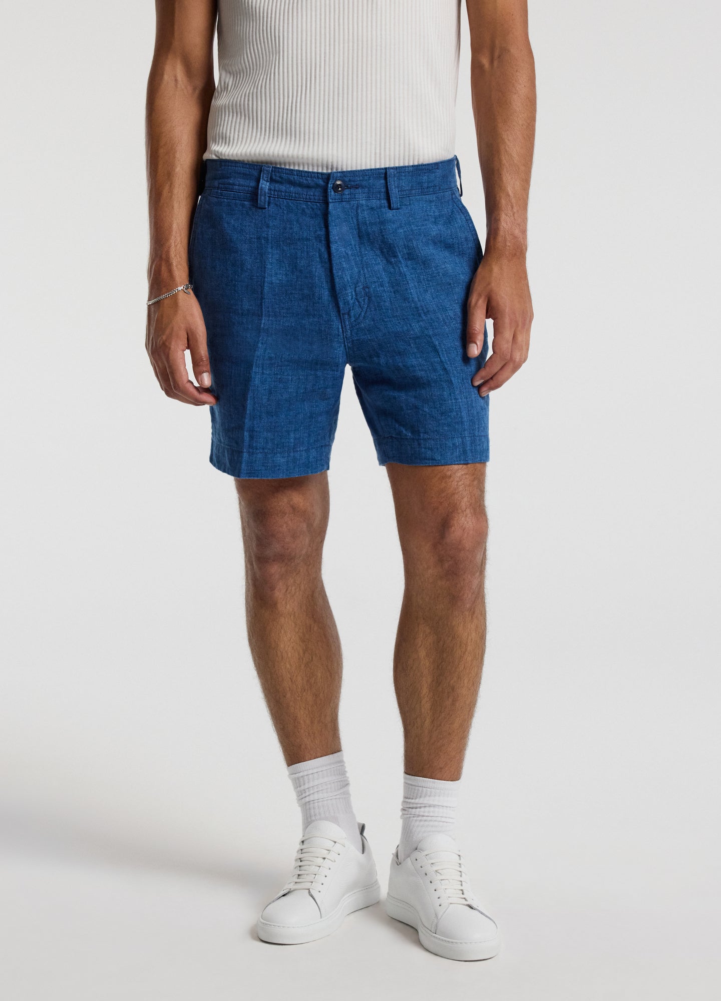 Washed Linen Shorts Indigo