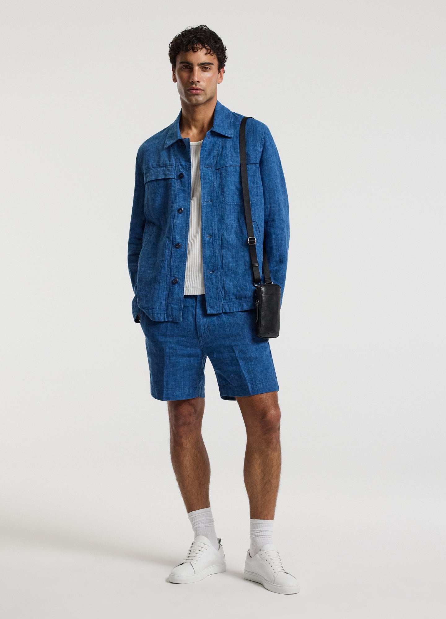 Washed Linen Shorts Indigo