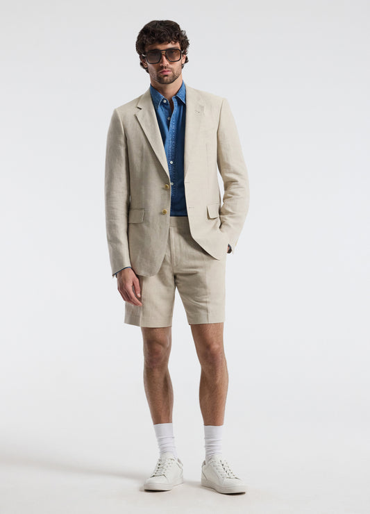 Linen Cotton Twill Shorts Natural