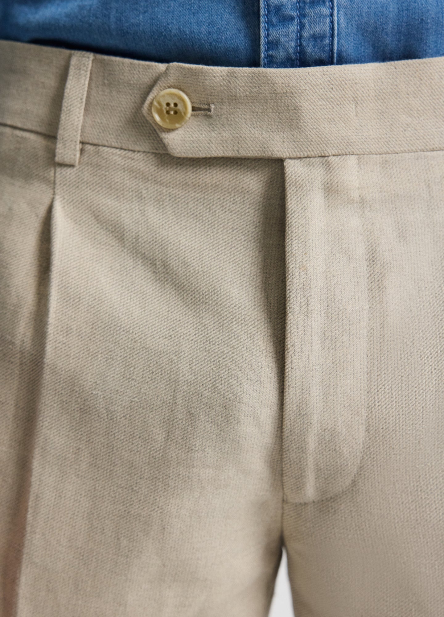 Linen Cotton Twill Shorts Natural
