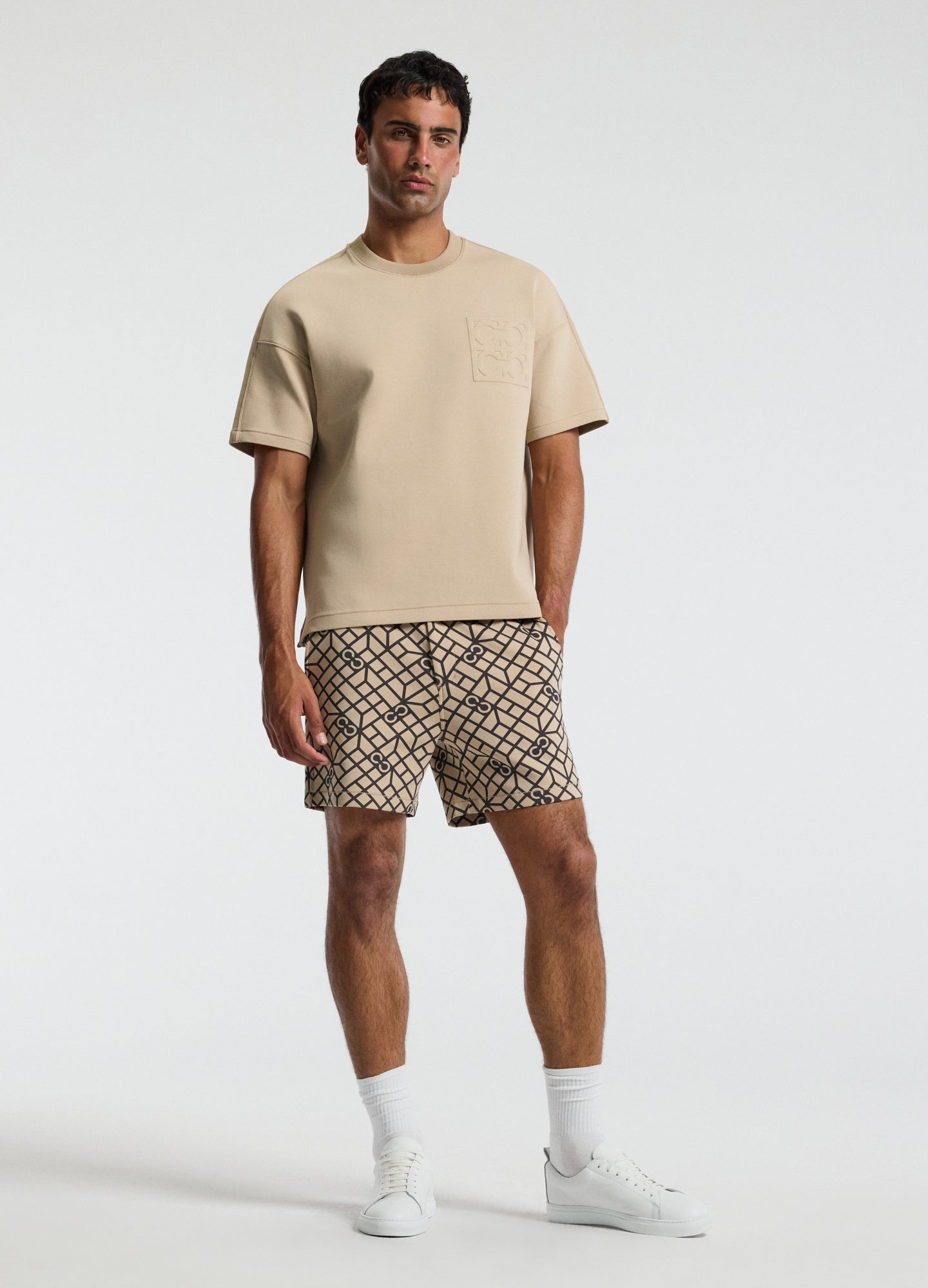 Monogram Print Sweatshorts Dune