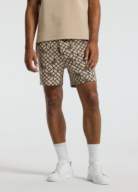 Monogram Print Sweatshorts Dune