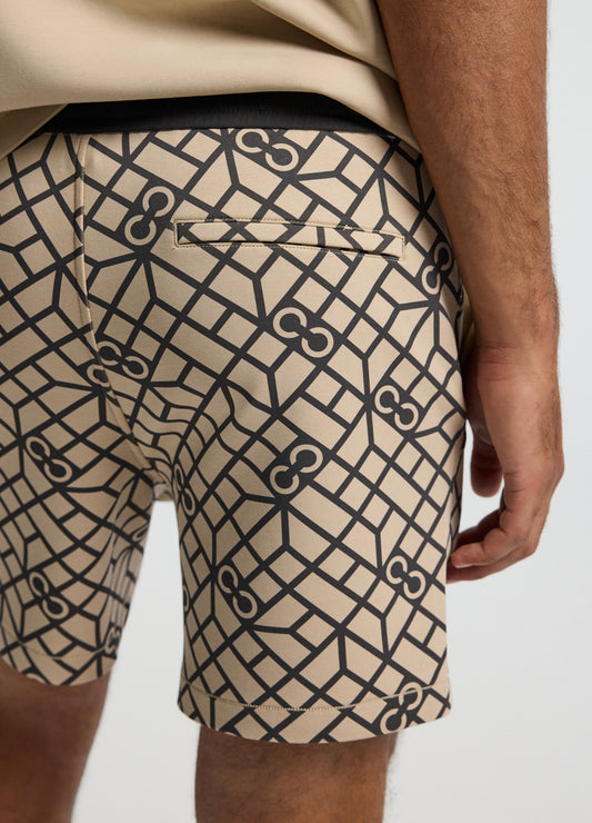 Monogram Print Sweatshorts Dune