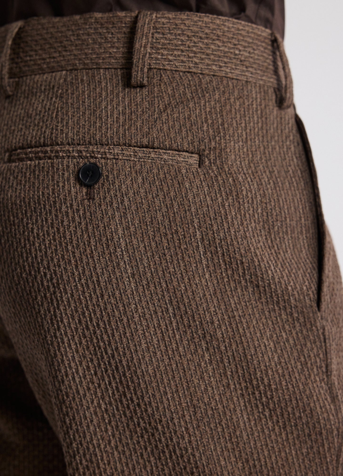 Slim Micro Jacquard Wool Pant Mocha