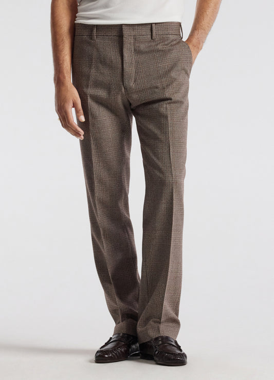 Glen Check Bootcut Evening Pants Mahogany
