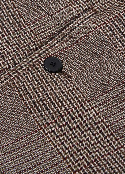 Glen Check Bootcut Evening Pants Mahogany