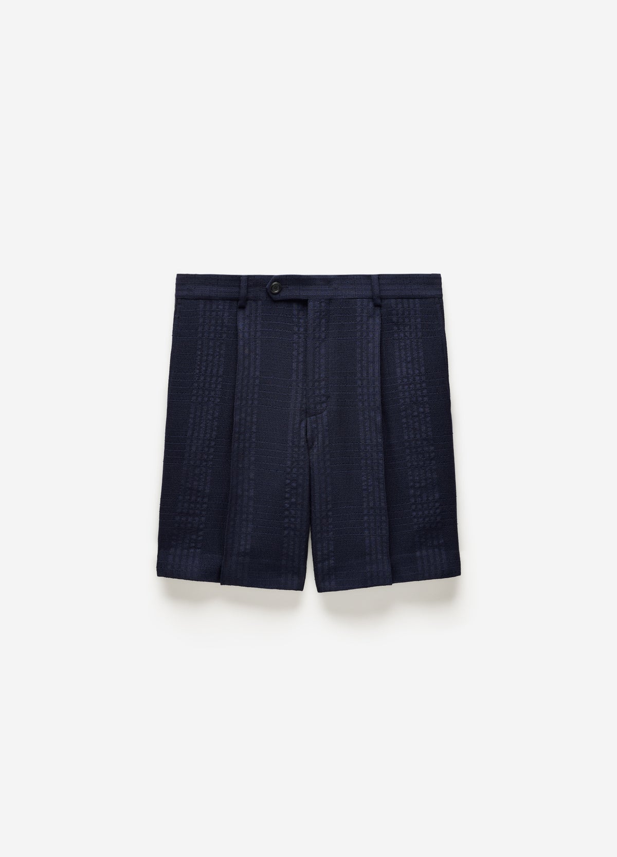 Tailored Shadow Check Shorts Navy