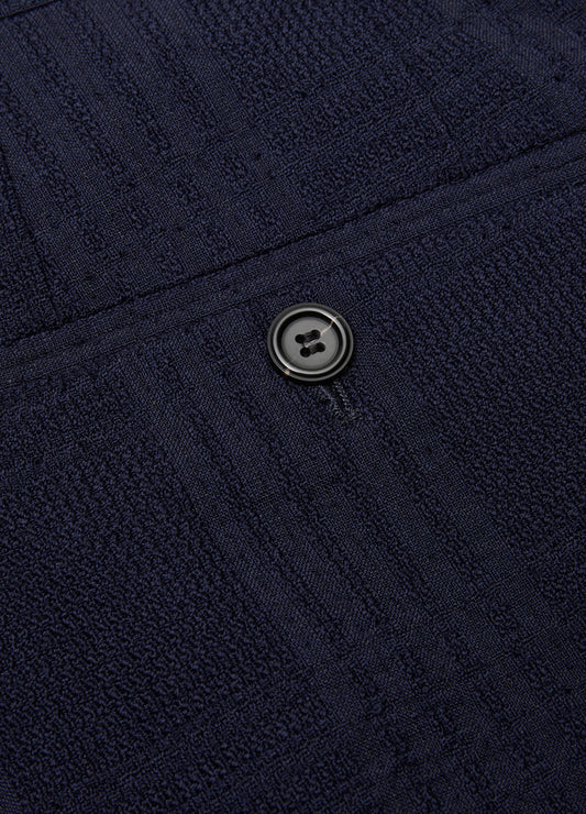 Tailored Shadow Check Shorts Navy