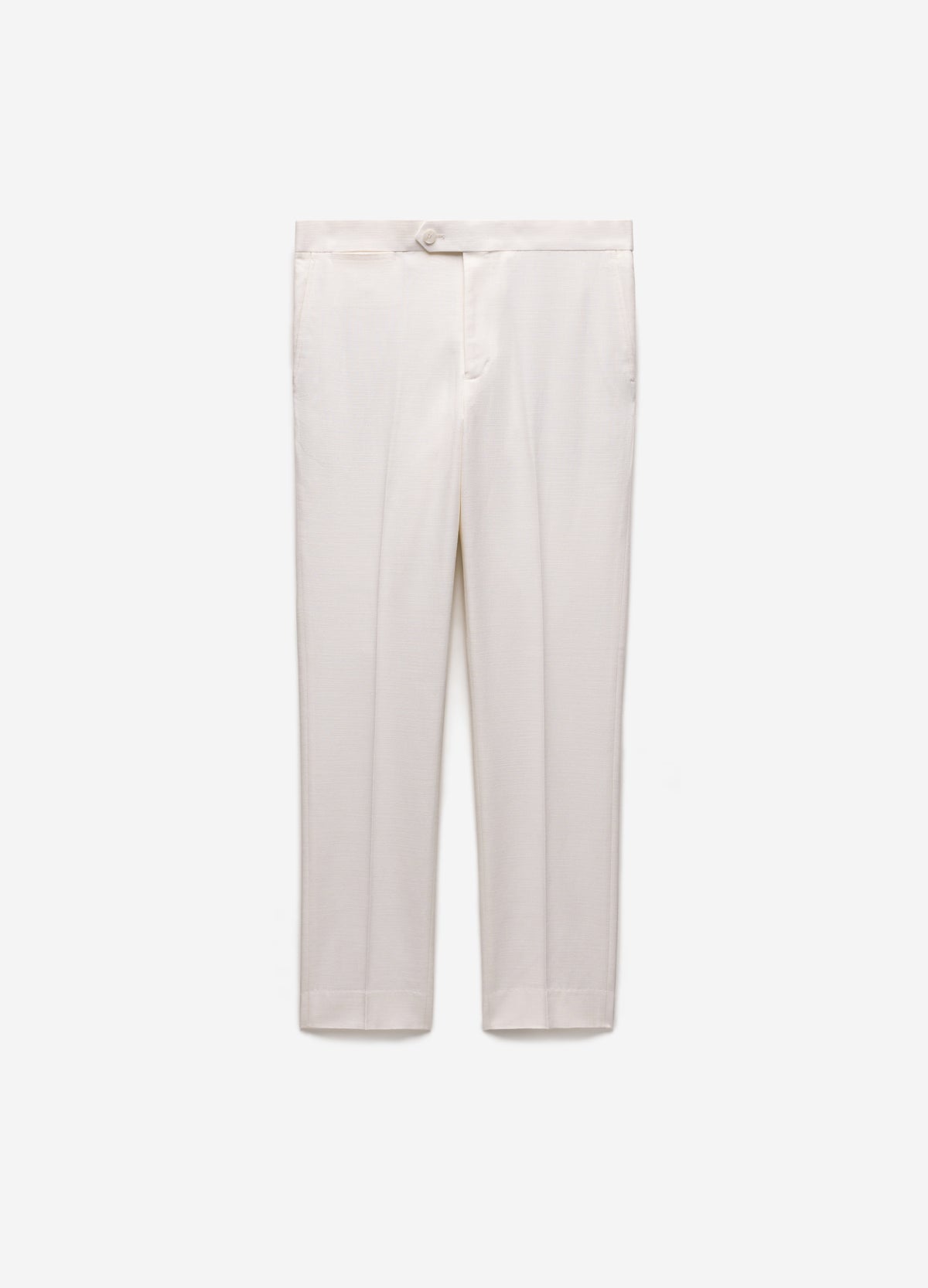 Slim Stretch Textured Pants Ivory