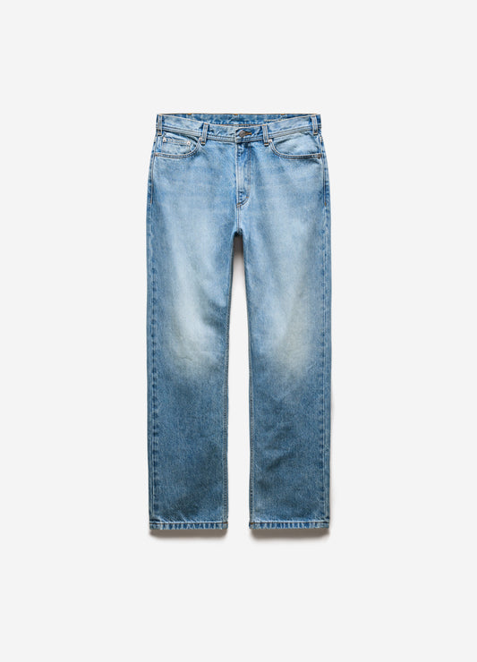 Straight Fit Bleached Jeans Light Blue