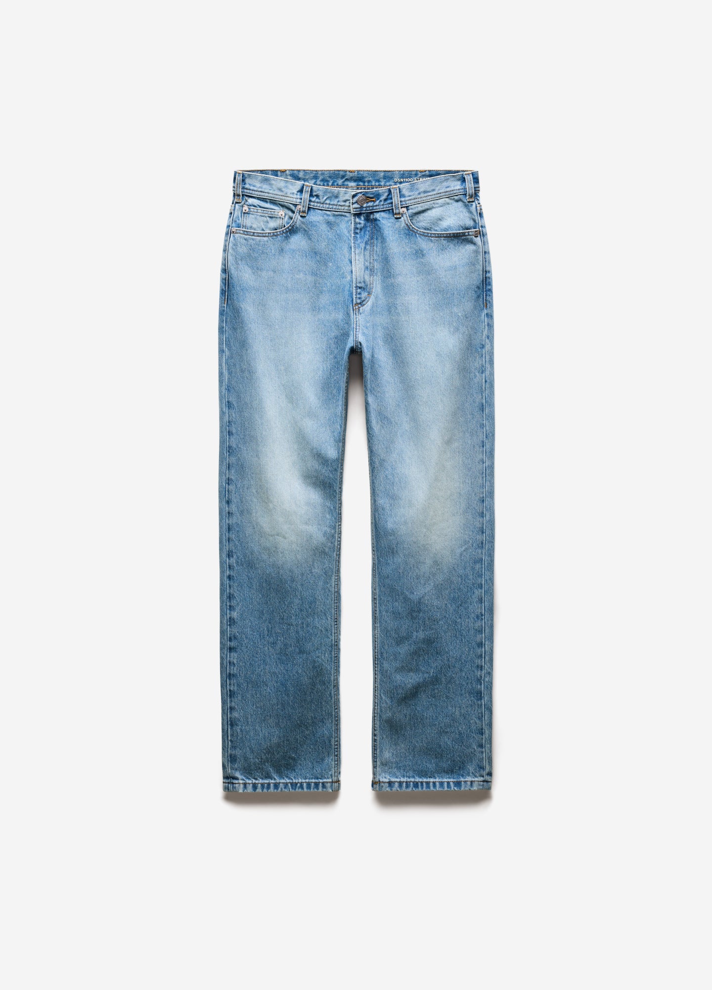 Straight Fit Bleached Jeans Light Blue